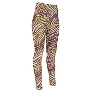Zubaz NFL Apparel Minnesota Vikings Womens Small Zebra Print Legging NWT